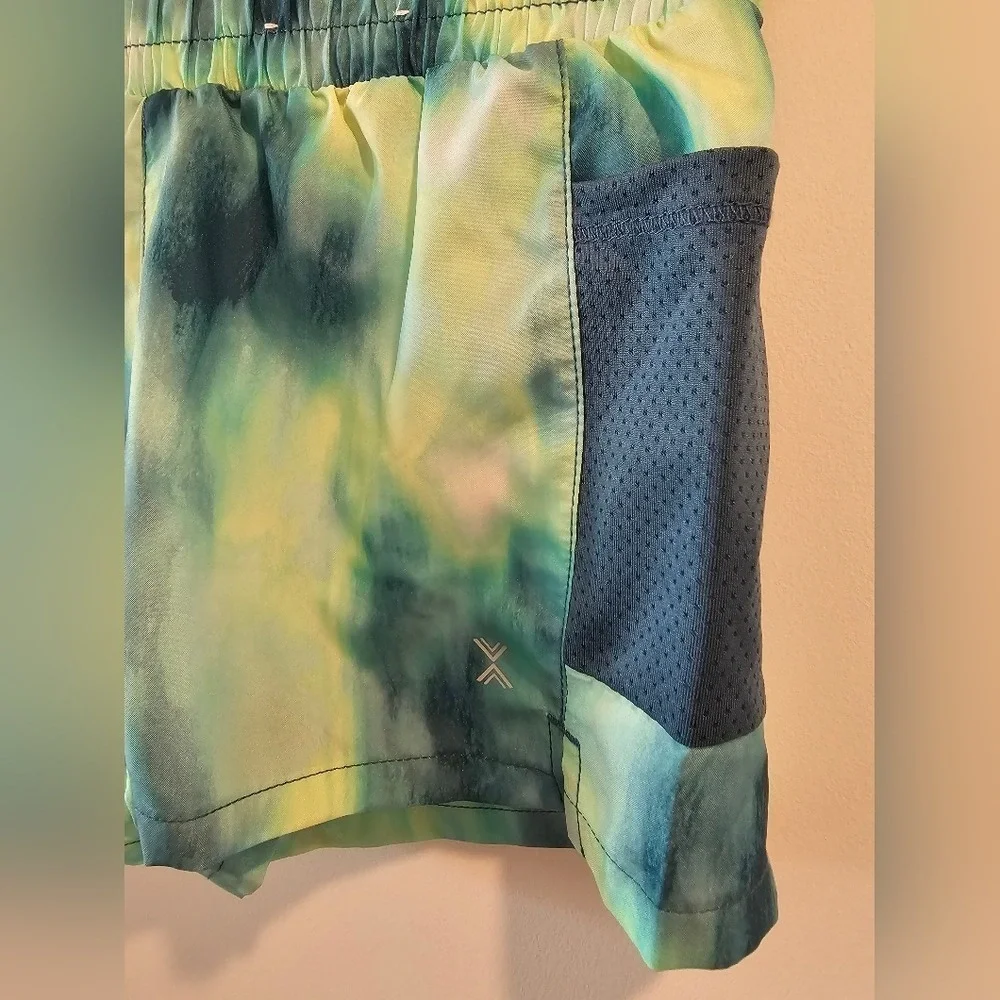 Xersion Girls Activewear Shorts Size‎ S 7/8 Blue Green Tie Dye Quick-Dri